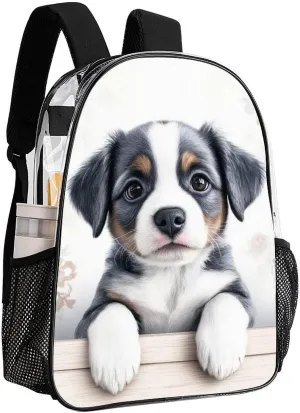 Transparent Daypack Backpack for Trekking Picnic Walking Cycling - Large Capacity Anti-Theft Multipurpose Shoulder Bag, Schnauzer Cute Dog Casual Daypack