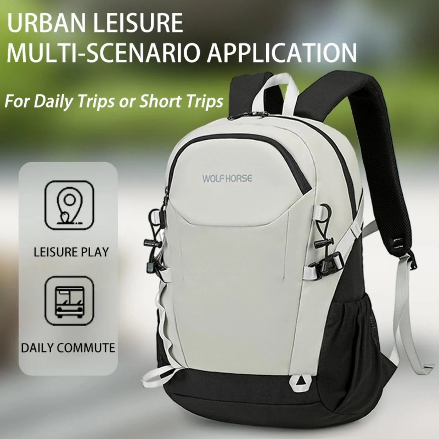 Travel Backpack Hiking Day Pack for Men Women Black and Gray, 20L Capacity (Gray-Black)