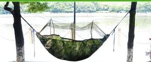 Travel Bug Net Camping Hammock | 300kg Load Capacity, Breathable, Quick-Drying Parachute Nylon | 2 x Premium Carabiners | for Outdoor Indoor Garden