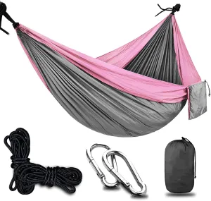 Travel Hammock, Lightweight Camping Hammock 200kg Load Capacity, Portable Outdoor Double Hammock for Camping, Backpacking, Survival, Outdoor Backyard Hiking,A