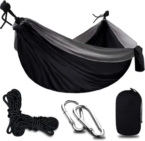 Travel Hammock, Lightweight Camping Hammock 200kg Load Capacity, Portable Outdoor Double Hammock for Camping, Backpacking, Survival, Outdoor Backyard Hiking,D