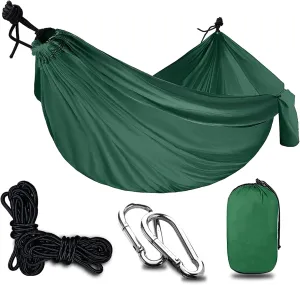 Travel Hammock, Outdoor Portable Hammock, Lightweight Camping Hammock 200kg Load Capacity for Camping, Backpacking, Survival, Outdoor Backyard Hiking,Dark Green