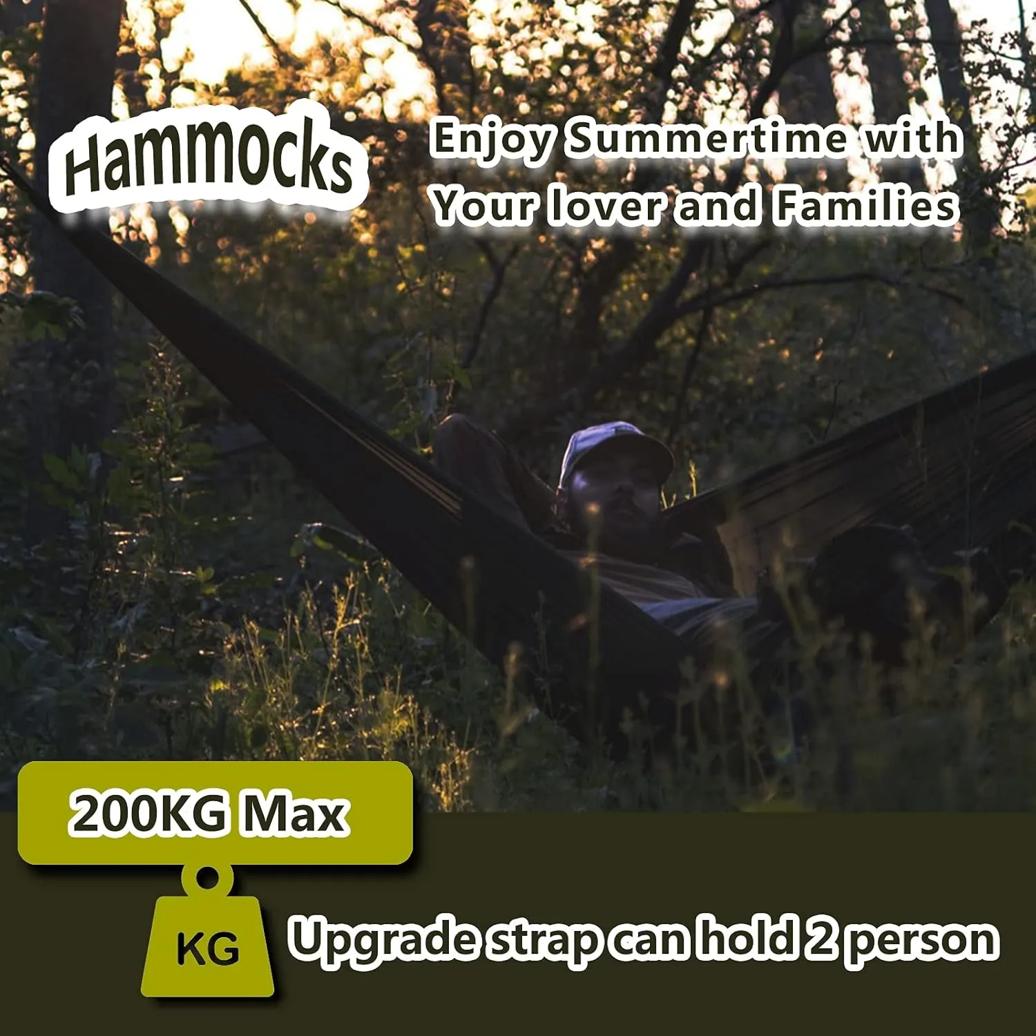 Travel Hammock with Mosquito Net, Lightweight Camping Hammock 200kg Load Capacity, Portable Outdoor Hammock for Camping, Backpacking, Survival, Outdoor Backyard Hiking,Army Green