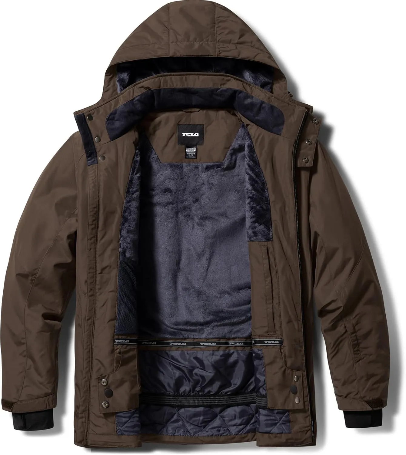 TSLA Men's Winter Ski Jacket, Waterproof Warm Insulated Snow Coats, Cold Weather Windproof Snowboard Jacket with Hood