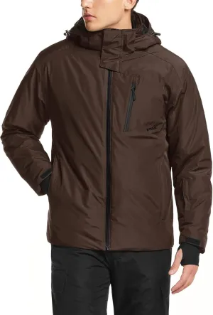 TSLA Men's Winter Ski Jacket, Waterproof Warm Insulated Snow Coats, Cold Weather Windproof Snowboard Jacket with Hood