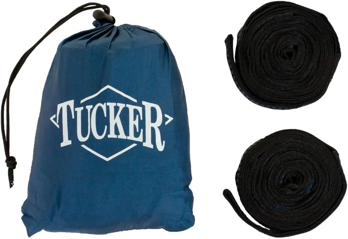 Tucker Day Trip Portable Compact Durable Lightweight 10T Parachute Nylon Outdoor Camping Hammock with Steel Carabiners, Tree-Safe Straps, 250Lbs Weight Limit & Built-in Drawstring Pouch