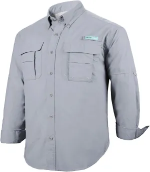 Tuna Men's Fishing Outdoor Button Down UPF 50  Sun Protection Waterproof Hiking Long Sleeve Shirts