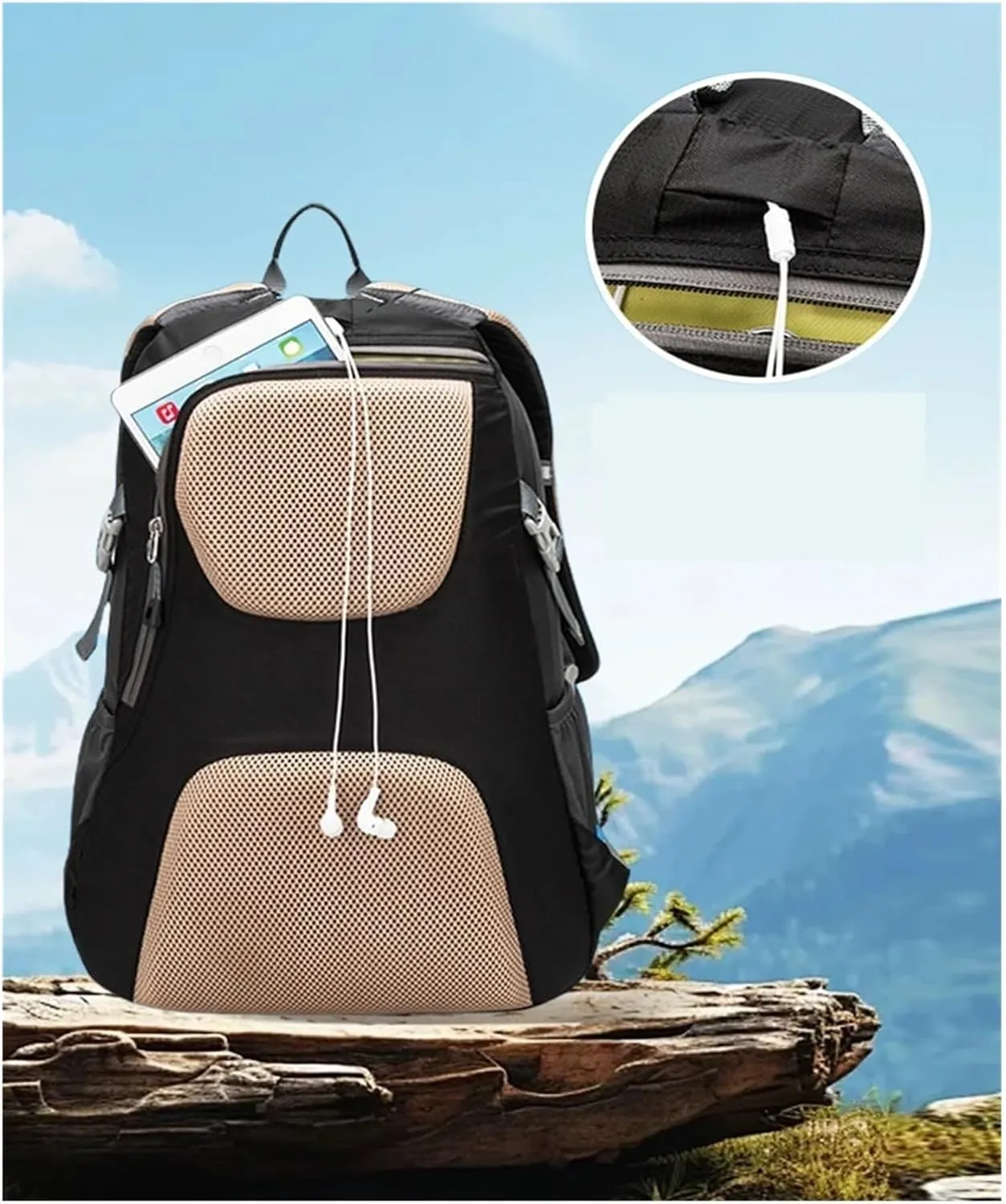 Ultralight Camping Backpack Outdoor Sports Bags Mountain Pocket Hiking Rucksack Daypack Traveling Cotton Canvas Bag(L - Rose Red)