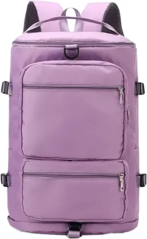 Ultralight Camping Backpack Outdoor Sports Bags Mountain Pocket Hiking Rucksack Daypack Traveling Cotton Canvas Bag(Purple)