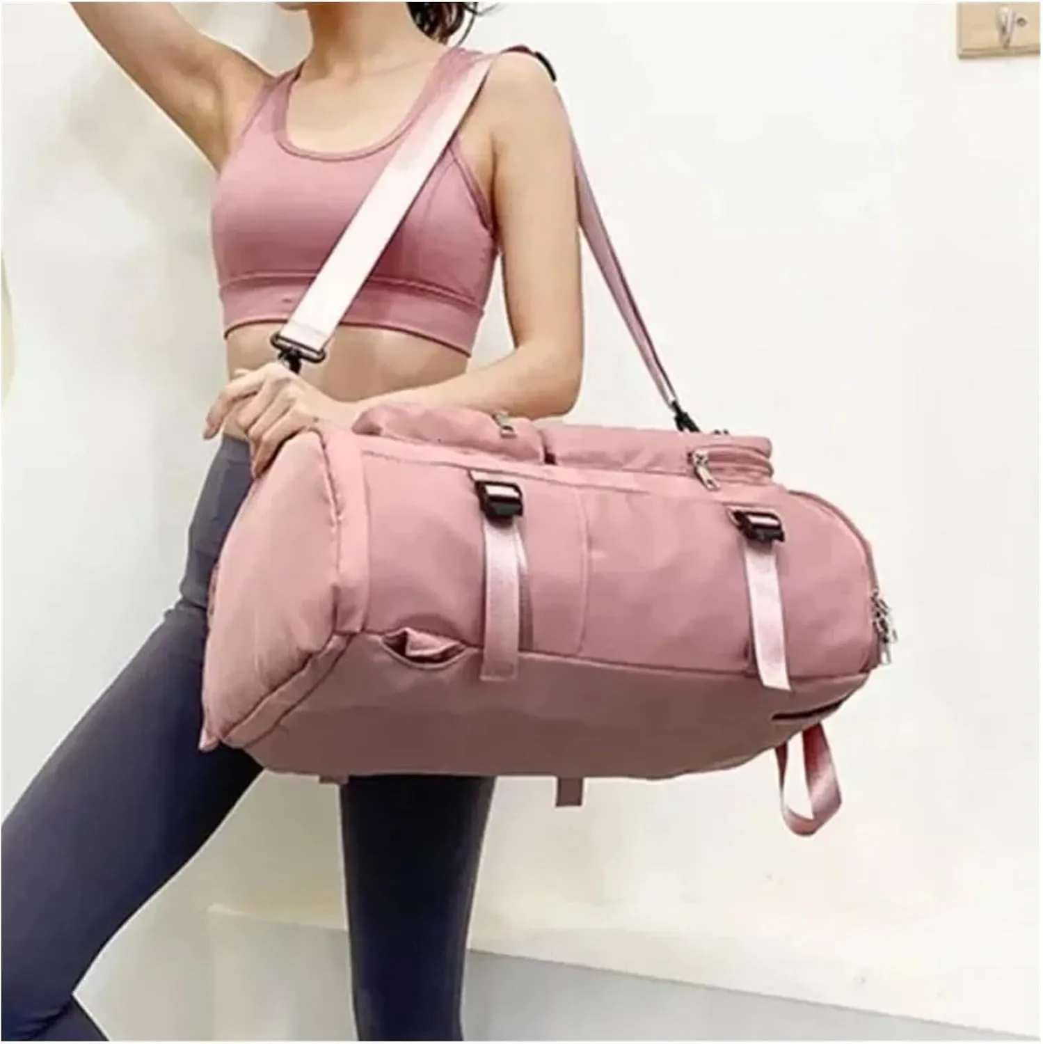Ultralight Camping Backpack Outdoor Sports Bags Mountain Pocket Hiking Rucksack Daypack Traveling Cotton Canvas Bag(Purple)