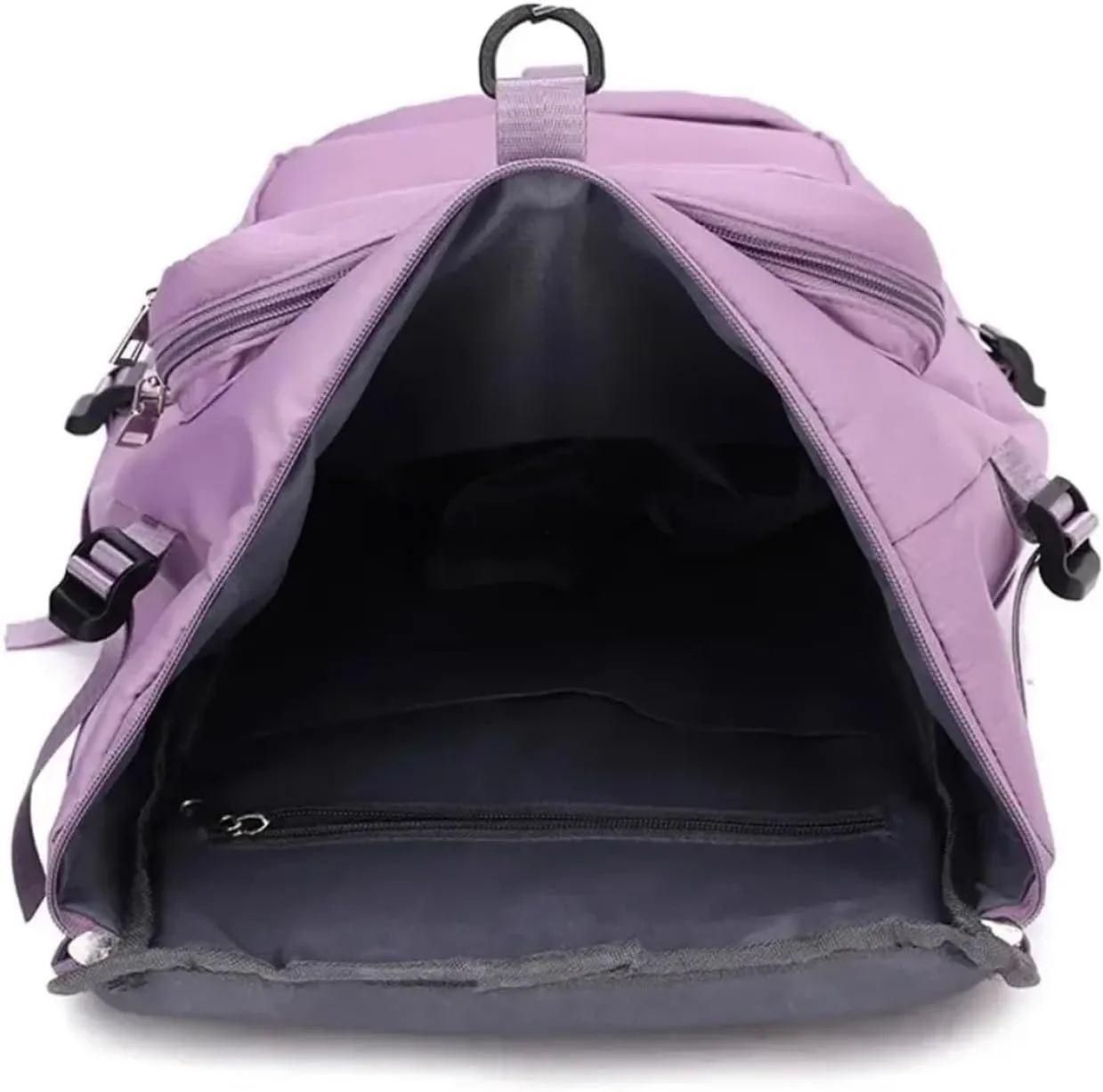 Ultralight Camping Backpack Outdoor Sports Bags Mountain Pocket Hiking Rucksack Daypack Traveling Cotton Canvas Bag(Purple)