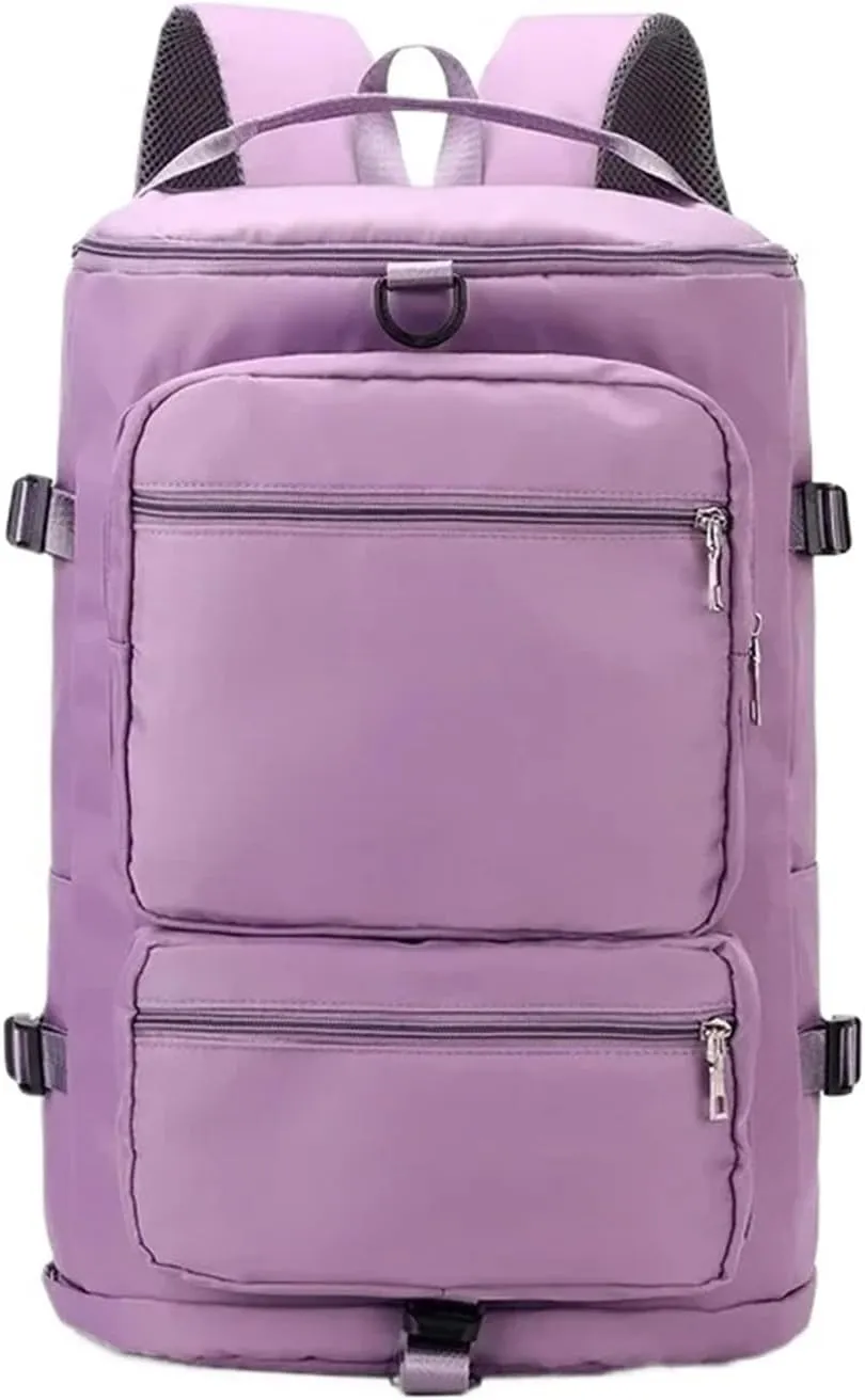 Ultralight Camping Backpack Outdoor Sports Bags Mountain Pocket Hiking Rucksack Daypack Traveling Cotton Canvas Bag(Purple)