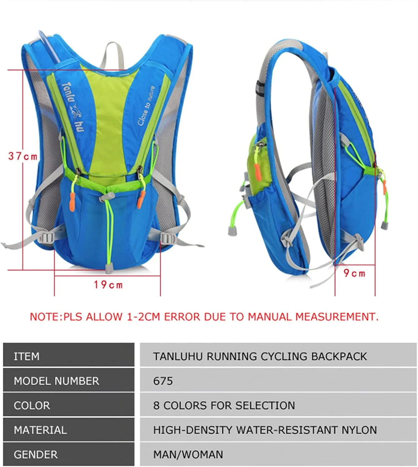 Ultralight Outdoor Marathon Running Cycling Hiking Hydration Backpack Pack Vest Bag for 2L Water Bag Bladder Bottle(Color:C)