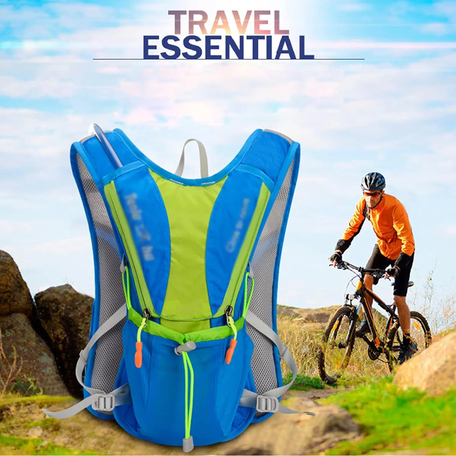 Ultralight Outdoor Marathon Running Cycling Hiking Hydration Backpack Pack Vest Bag for 2L Water Bag Bladder Bottle(Color:C)