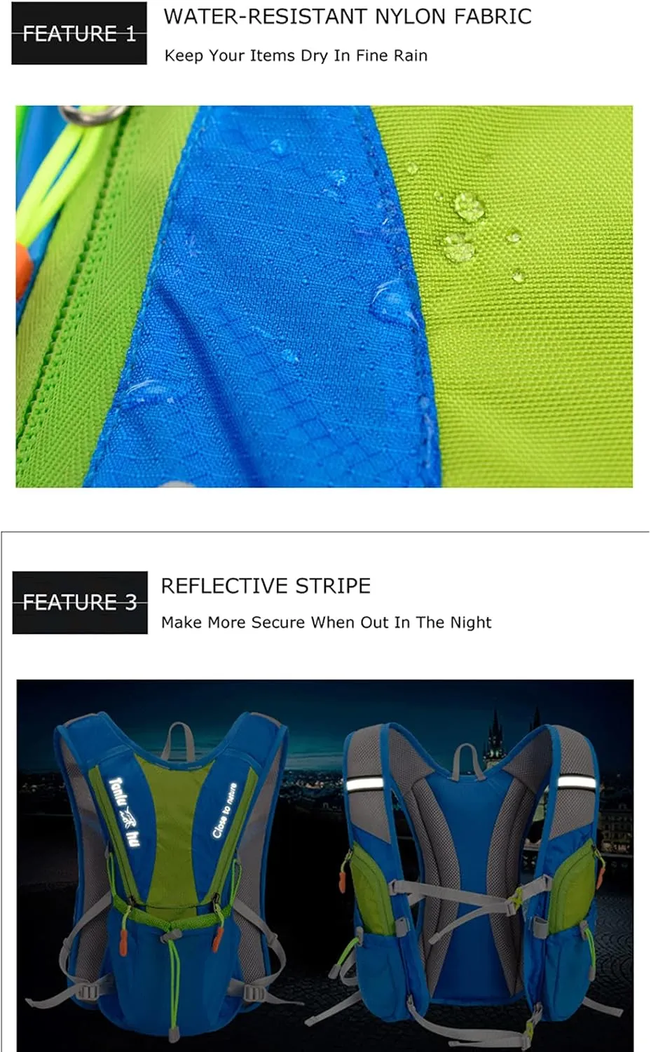 Ultralight Outdoor Marathon Running Cycling Hiking Hydration Backpack Pack Vest Bag for 2L Water Bag Bladder Bottle(Color:C)