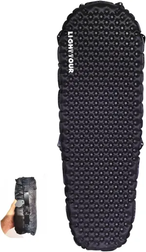Ultralight Sleeping Pad, Ultra-Light Inflating Camping Mat, 415g-620g, R-Value 3.5/5.8, 7cm Thickened, Space-Saving, Lightweight Camping Equipment (R3.5-Mummy-Small)