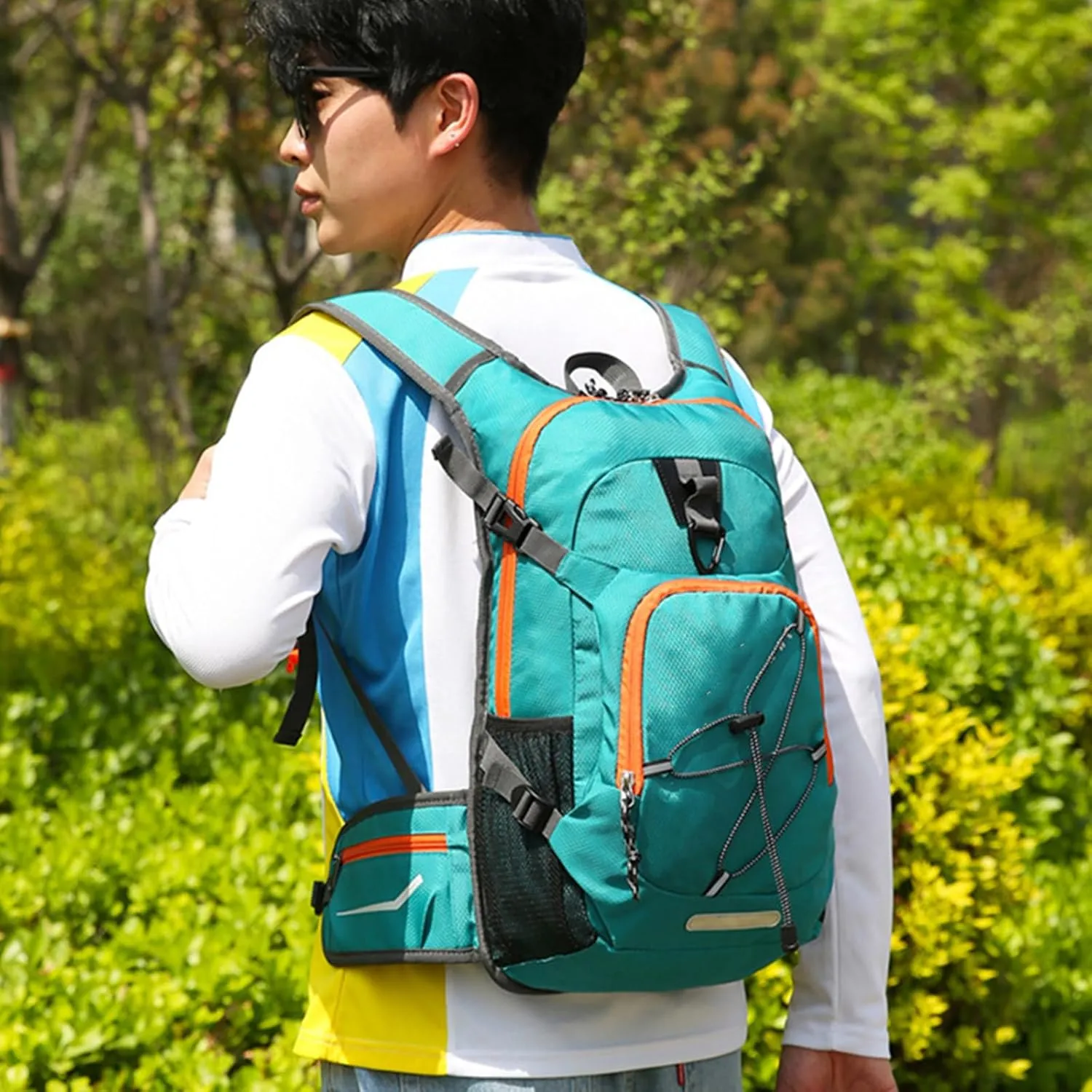 Unisex Large Capacity Backpack Hiking Camping Cycling Daypack With Helmets Storage Holder Hydrations Pack