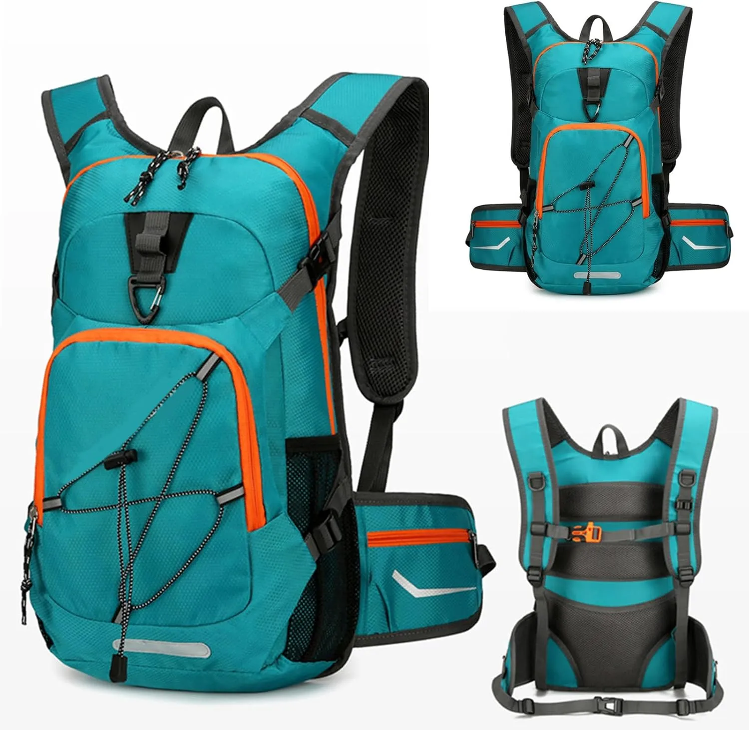 Unisex Large Capacity Backpack Hiking Camping Cycling Daypack With Helmets Storage Holder Hydrations Pack