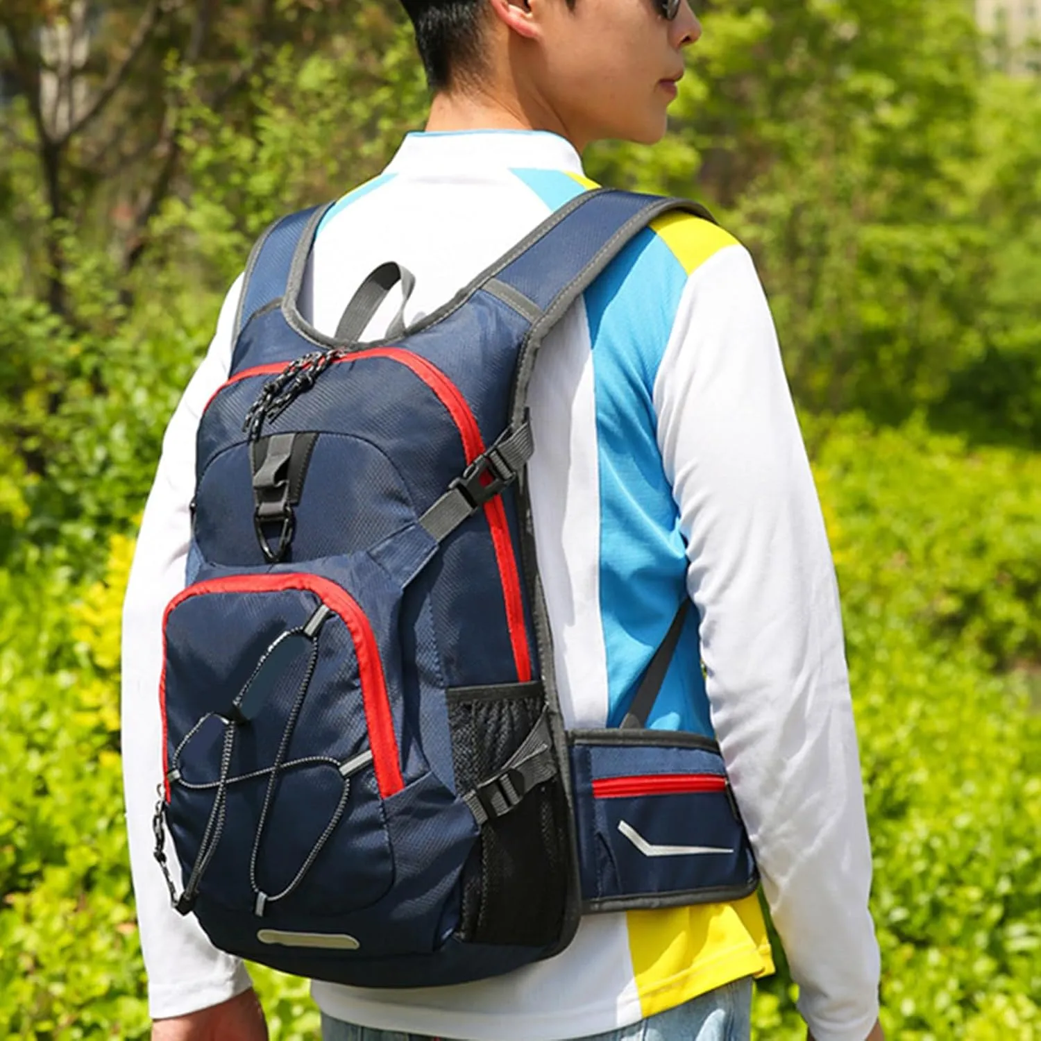 Unisex Large Capacity Backpack Hiking Camping Cycling Daypack With Helmets Storage Holder Hydrations Pack
