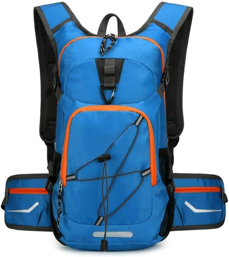 Unisex Large Capacity Waterproof Backpack Hiking Camping Cycling Daypack with Helmets Storage Holder Hydrations Pack
