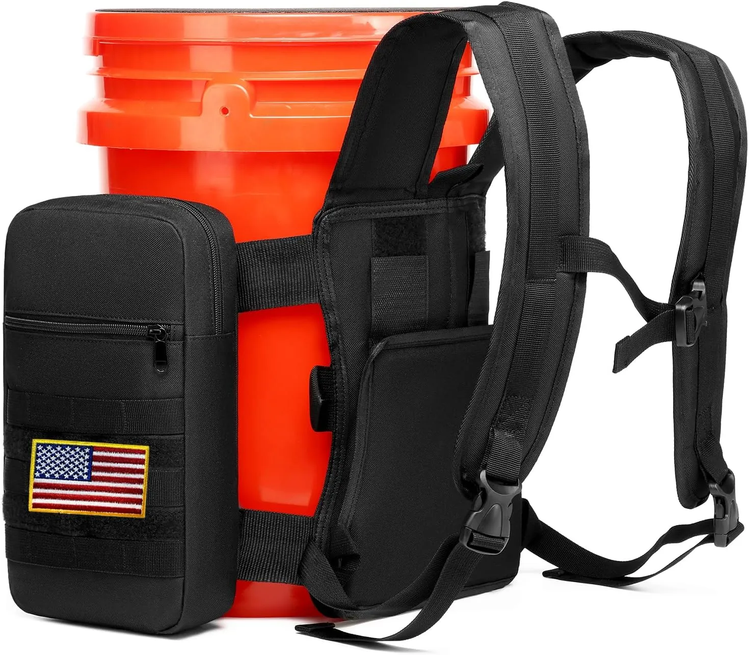 Utility Bucket Backpack 6 Gallon Bucket Backpack Strap for Fishing, Hunting, Apple Picking (only Backpack)