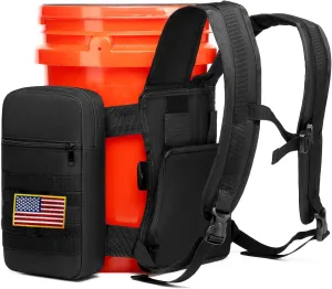 Utility Bucket Backpack 6 Gallon Bucket Backpack Strap for Fishing, Hunting, Apple Picking (only Backpack)