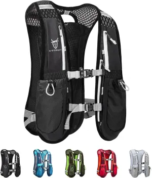 UTOBEST Running Vest, 5L Hydration Vest Lightweight, Breathable and Sweatproof Running Backpack, Adjustable Running Hydration Vest for Trail Running Marathon Race Jogging Cycling