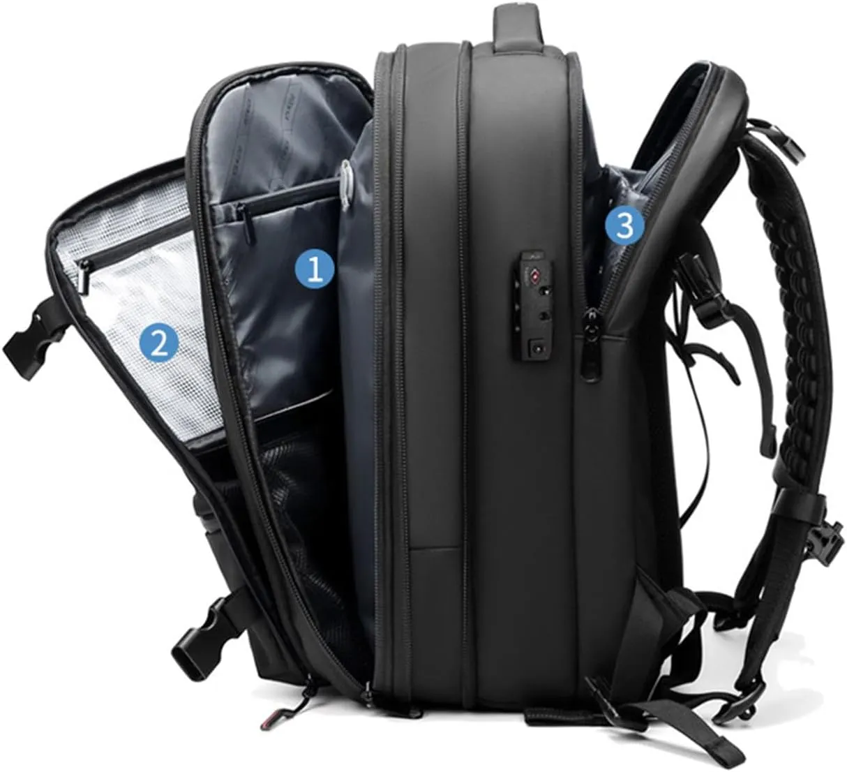 Vacpack Backpack,Vacuum Pack Backpack for Travel,Expandable Airback Vacuum Compression Backpack,Waterproof,Anti-Theft(Black)
