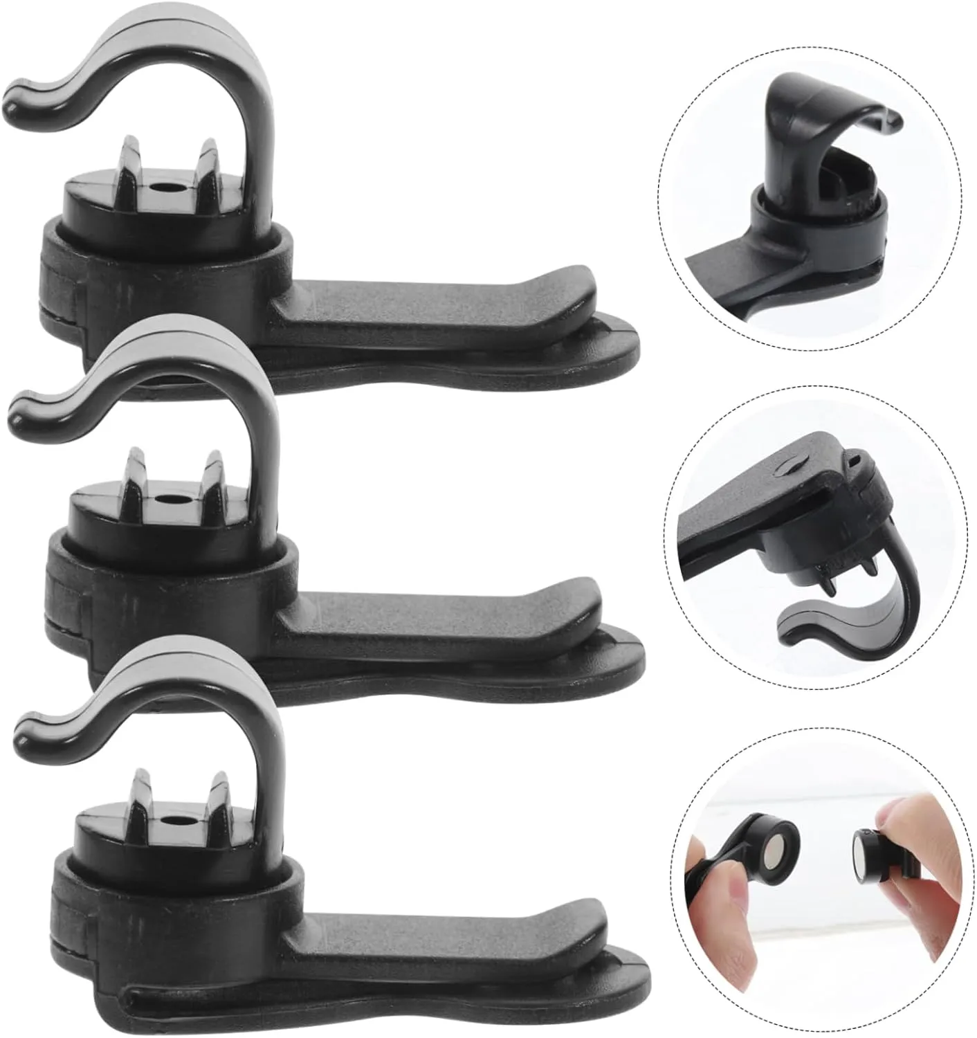 VANZACK 6 Pcs Auto Lock Clip Magnetic Buckle Hose Clamp Black Back Pack Professional Backpack Cycling Backpack Magnet Black Daily Backpack Clips Climbing Strap Buckles Hiking Strap Buckles