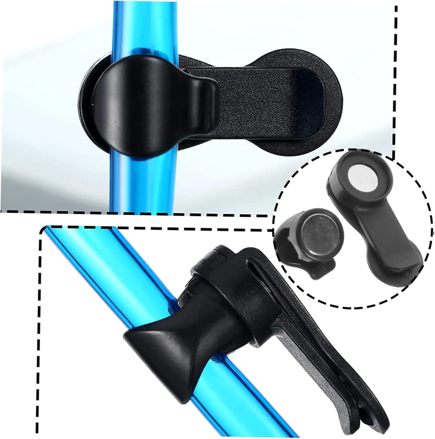 VANZACK 6 Pcs Auto Lock Clip Magnetic Buckle Hose Clamp Black Back Pack Professional Backpack Cycling Backpack Magnet Black Daily Backpack Clips Climbing Strap Buckles Hiking Strap Buckles