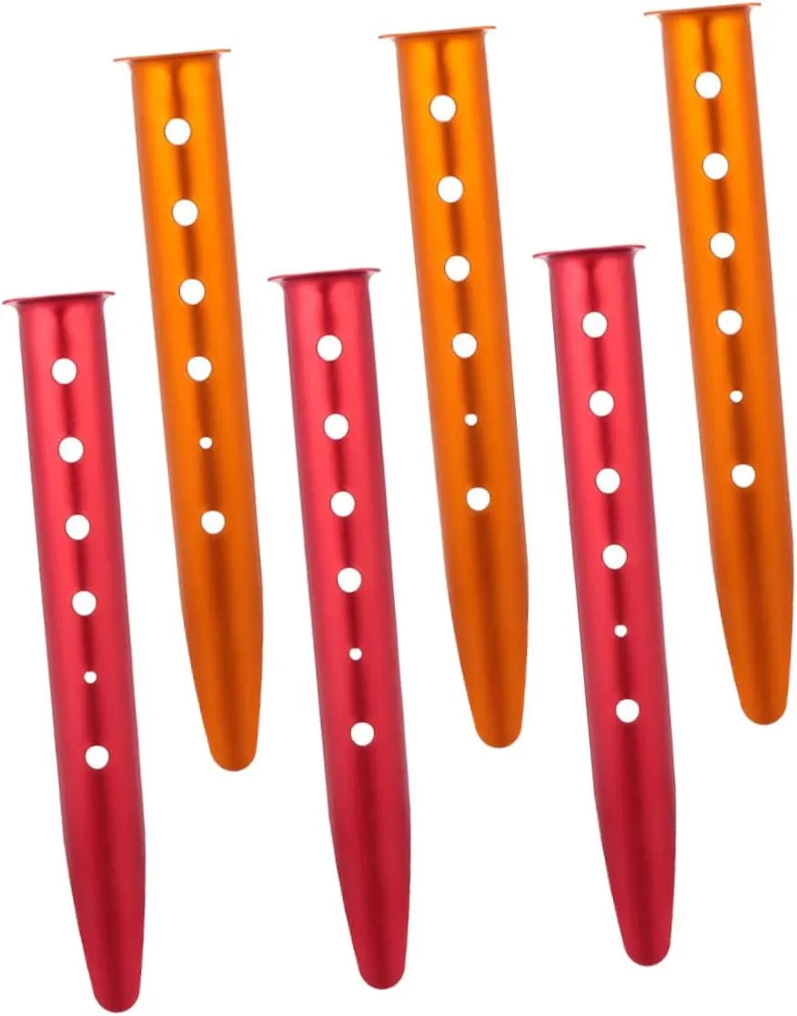 VICASKY 6Pcs Alloy Tent Stakes for Camping and Hiking Multi Functional Ground Nails for Tents and Tarps Lightweight and Durable Outdoor Accessories for Beach