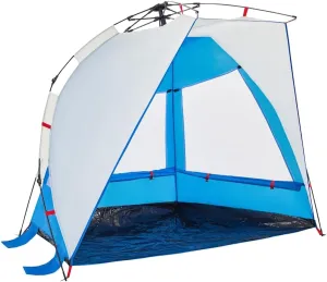 vidaXL Beach Tent 2-Person, Outdoor Shelter, Camping Tent for Garden Patio, Backpacking Tent, Beach Canopy, Azure Blue Quick Release Waterproof