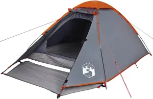 vidaXL Camping Tent Dome 2-Person Grey and Orange Waterproof