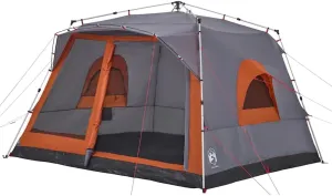 vidaXL Family Tent Cabin 7-Person, Outdoor Shelter, Garden Camping Tent for Festival Hiking, Lightweight Tent, Gray and Orange Quick Release