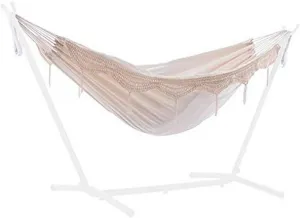 Vivere Replacement Double Cotton Hammock for The Vivere Universal 9' Hammock Stand - 450 lb Capacity (Replacement Natural)