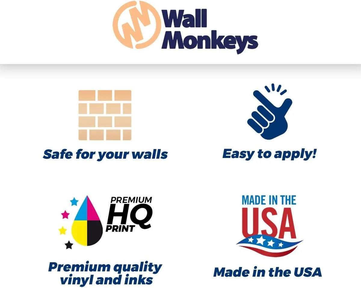 Wallmonkeys WM79960 Hammock Between Palm Trees on Tropical Beach Peel and Stick Wall Decals, 18" W x 12" H-Small