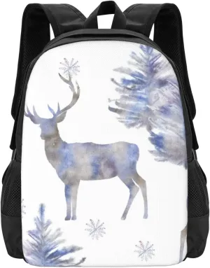 Watercolor Deer Lightweight Packable Backpack Travel Casual Hiking Daypack Foldable Backpack For Men Women