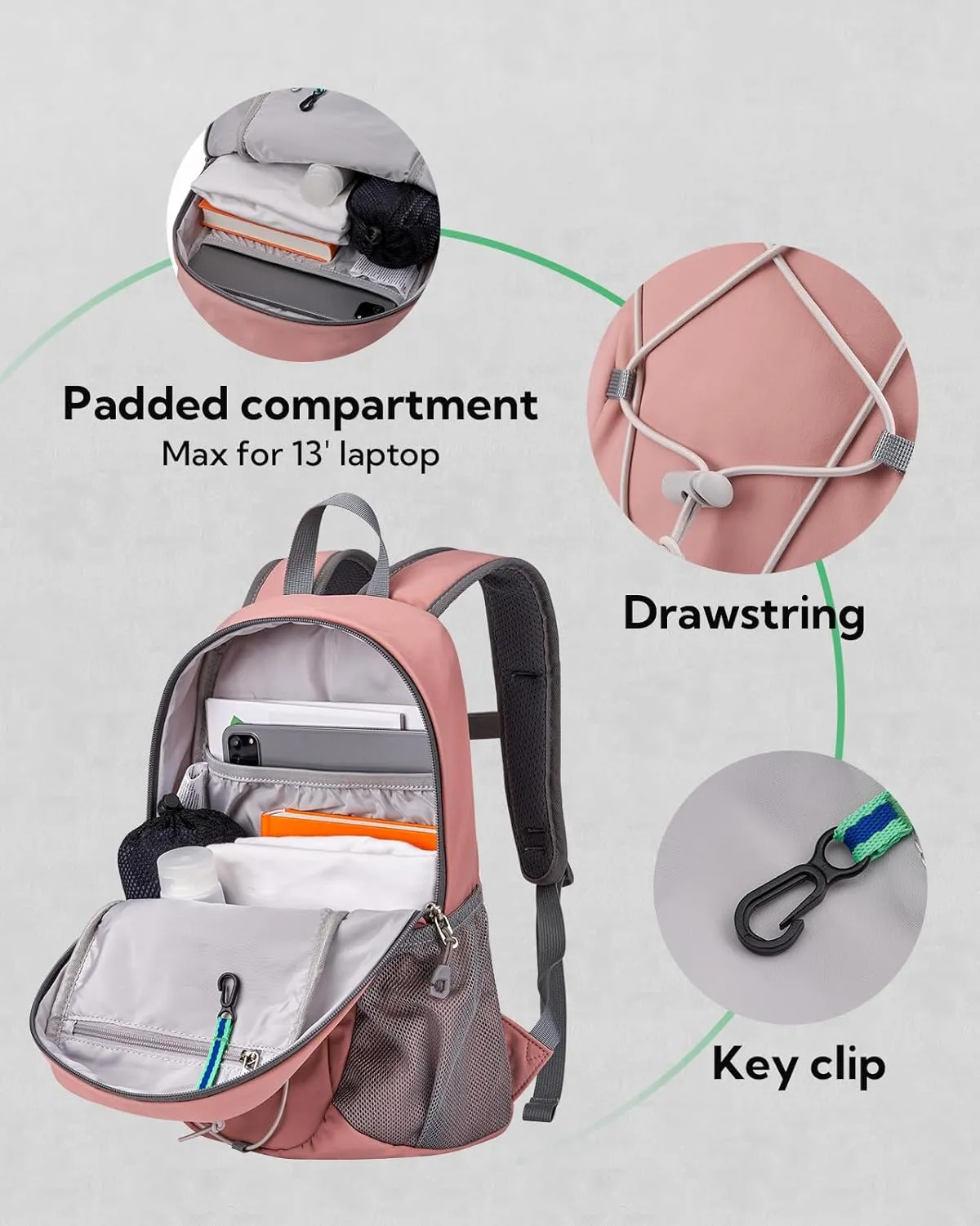 WATERFLY 12L Small Hiking Backpack: Day Pack Lightweight Travel Bag Camping Fitness Cycling Outdoor Sports Daypack For Women Men