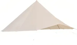 Waterproof 4 Season Rain Fly for Canvas Bell Tent 16.4FT Bell Tent Rain Cover Protector Lightweight Oxford Nylon Yurt Tarp Beige No Stove Jack (for 16.4ft Bell Tent (Base Diameter 5m))