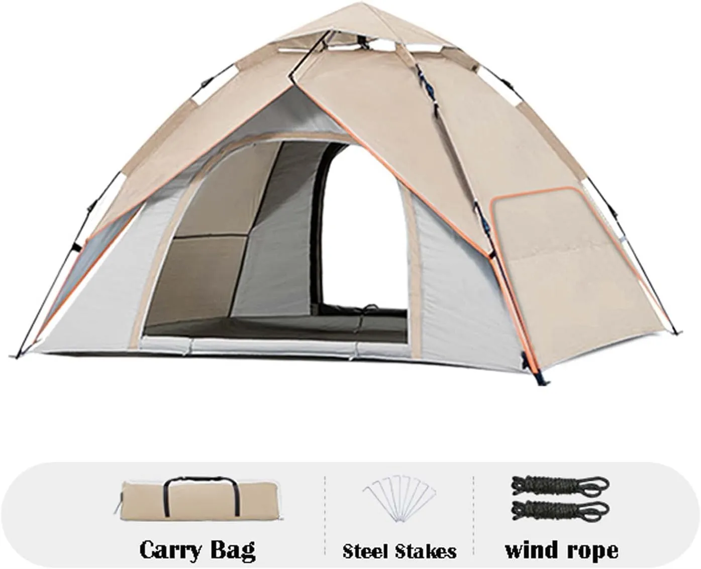 Waterproof Camping Tent for 1/2/3 Person, Family Instant Pop Up Tent, Waterproof Windproof Automatic Tent, Outdoor Dome Tent, Instant Tents for Camping, 60s Easy Setup
