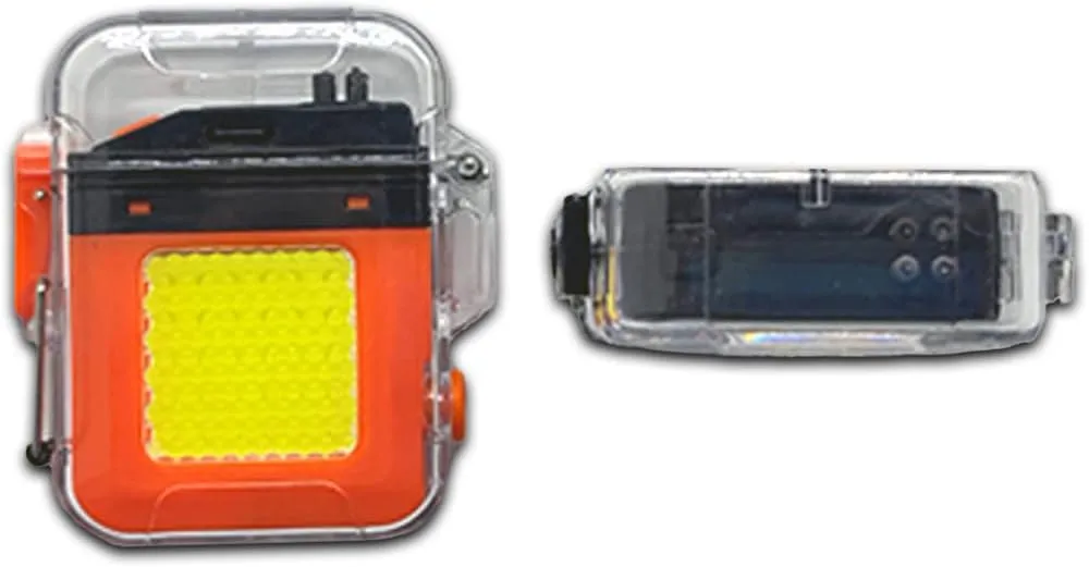 Waterproof Windproof Rechargeable Electric Arc Lighter with COB Light (Black)