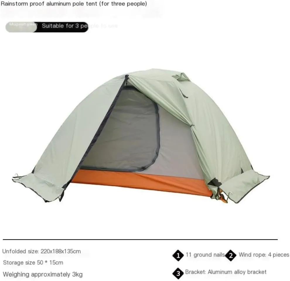 Weatherproof Tents Outdoor Tent Double-Layer Warm and Rainproof Mountaineering Hiking Tent Aluminum Pole Outdoor Camping Tent Camping and Hiking Tents