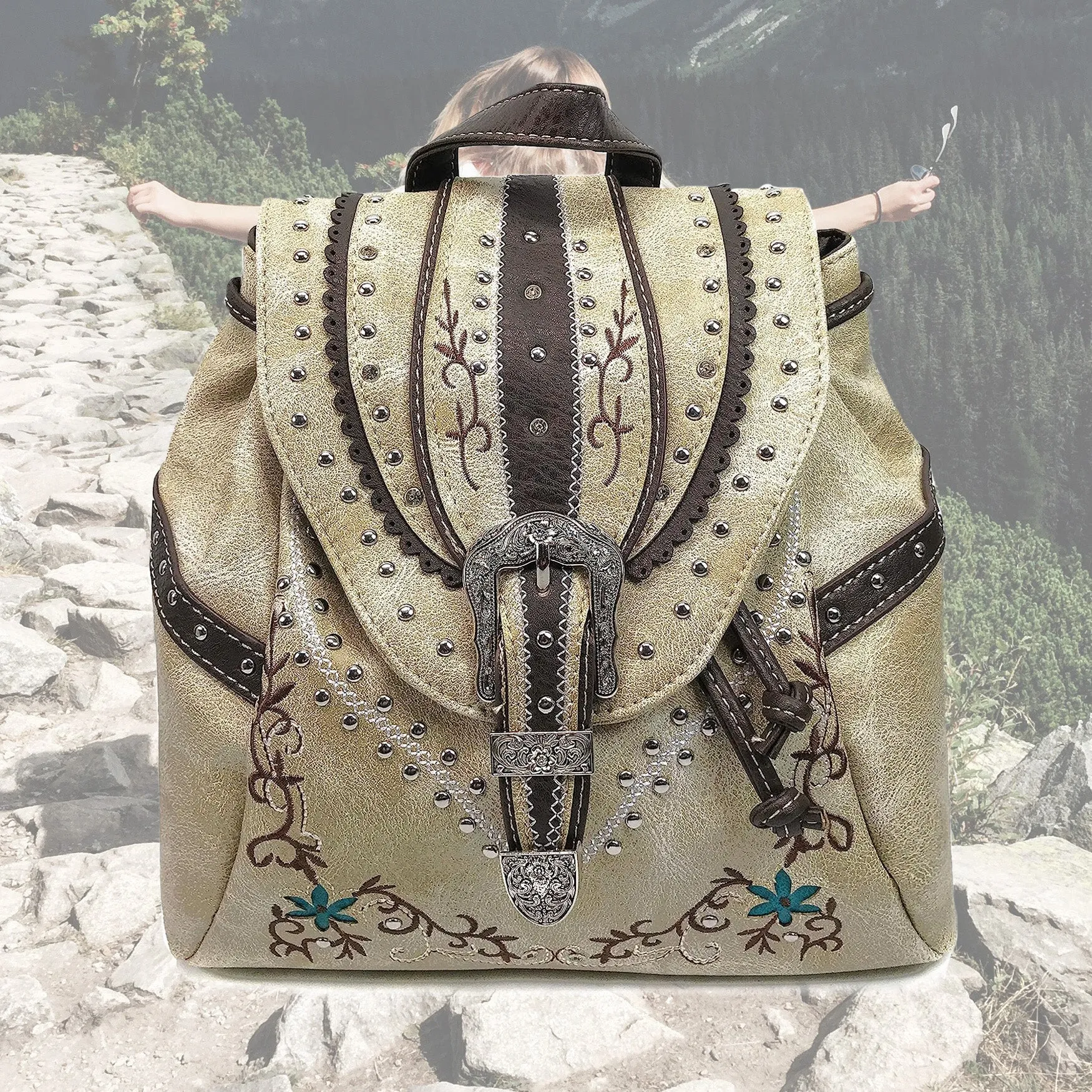 Western Floral Embroidery Women's Daypack