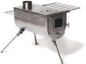 Winnerwell Woodlander Large Tent Stove | Portable Wood Burning Stove for Tents, Shelters, and Camping | 1500 Cubic Inch Firebox | Precision Stainless Steel Construction | Includes Chimney Pipe