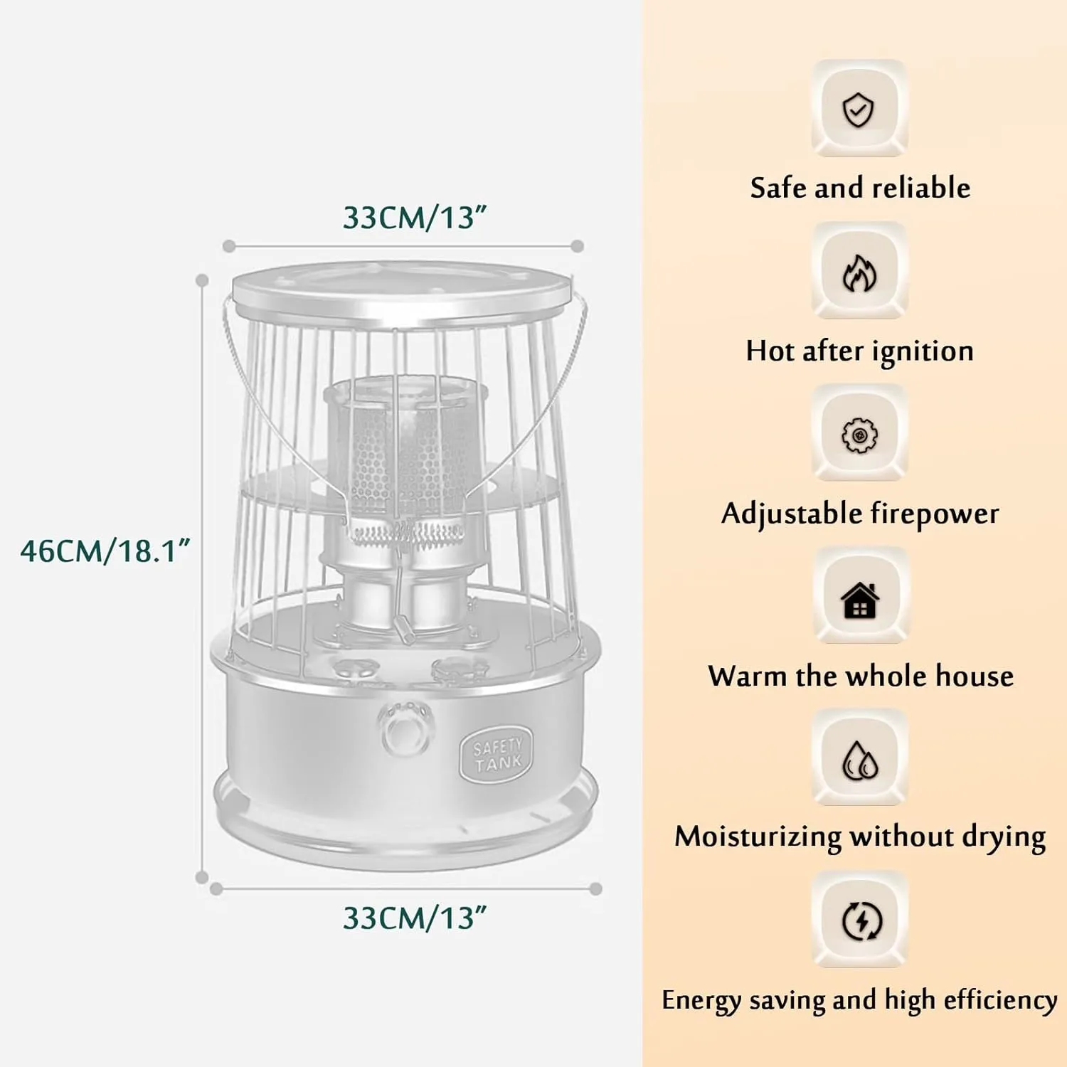 with Spare Wick and Storage Bag, Non-Electric Portable Kerosene Stove, Adjustable fire Power, high-Efficiency Heating Outdoor Camping Stove (Color : Lake Blue)
