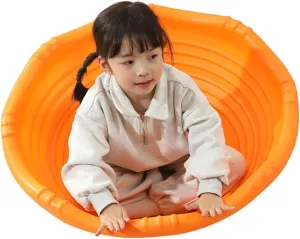 Wobble Disk for Toddler, Kids Two Sided Wobble Disc Rock Around Indoor Climbing Dome for 3-9 Year Old, Vestibular Exercises Children Sensory Training Spinning Seat Toys,Orange