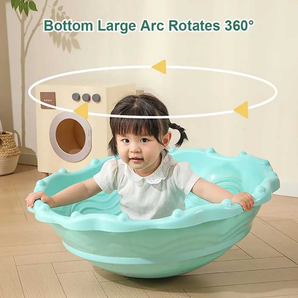 Wobble Disk for Toddler, Two Sided Wobble Disc for Kids 3-9 Year Old, Large Rock Around Indoor Climbing Dome, Vestibular Exercises Children Sensory Training Spinning Seat Toys
