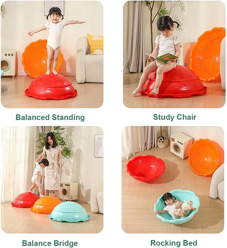 Wobble Disk for Toddler, Two Sided Wobble Disc for Kids 3-9 Year Old, Large Rock Around Indoor Climbing Dome, Vestibular Exercises Children Sensory Training Spinning Seat Toys