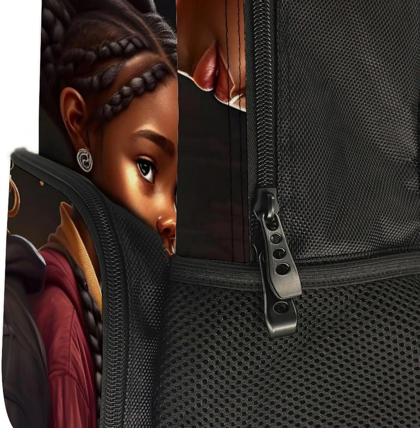 Women Men Polyester African American Black Women Woman Art Casual Daypack Large Capacity Bookbag With Side Pockets for Sports Picnic Walking Cycling
