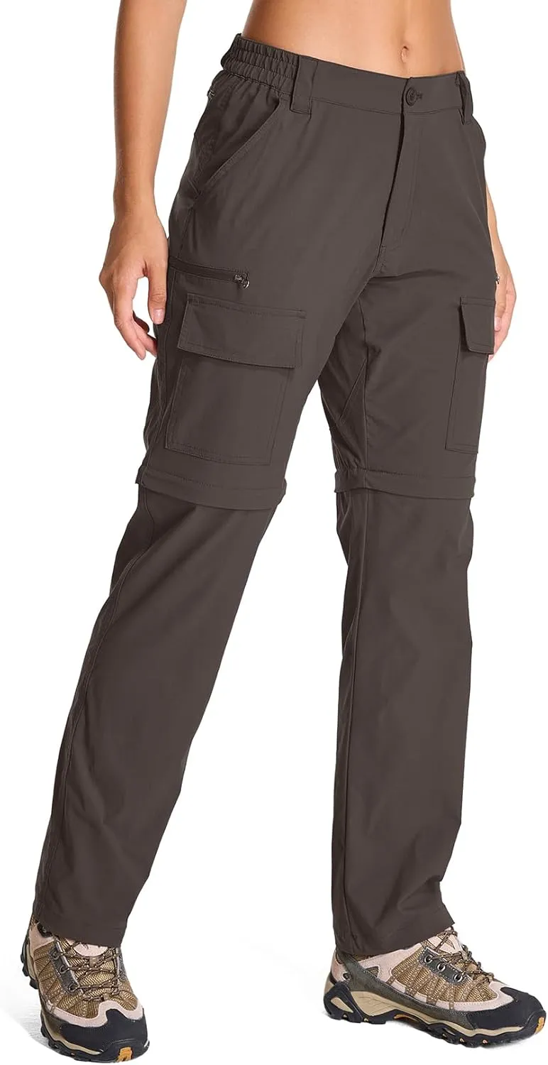 Womens Hiking Pants Convertible Quick Dry Stretch Lightweight Zip Off Outdoor Safari Pants with Cargo Pockets